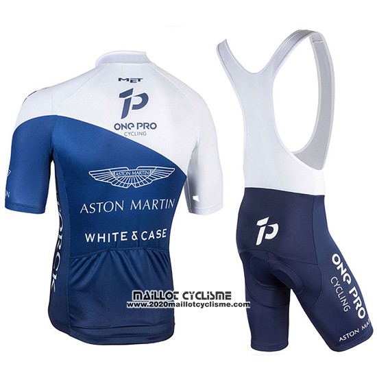 2018 Maillot Ciclismo One Pro Blanc et Fonce Bleu Manches Courtes et Cuissard